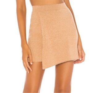 Free People Wrap Tan Ribbed Skirt